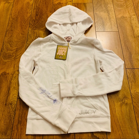 white velour hoodie